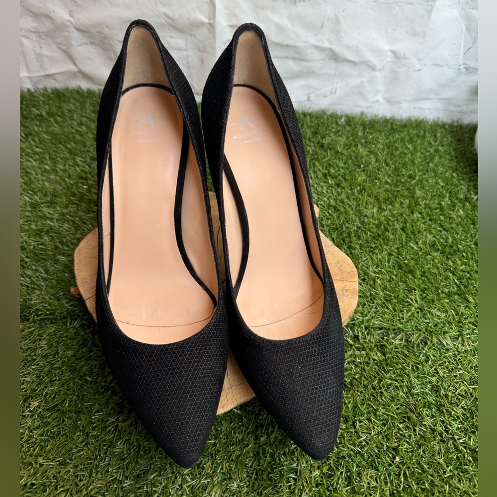 Aquatalia Pump black shoes for Women size 8.5  3” gently used/Made in Italy - Picture 15 of 15